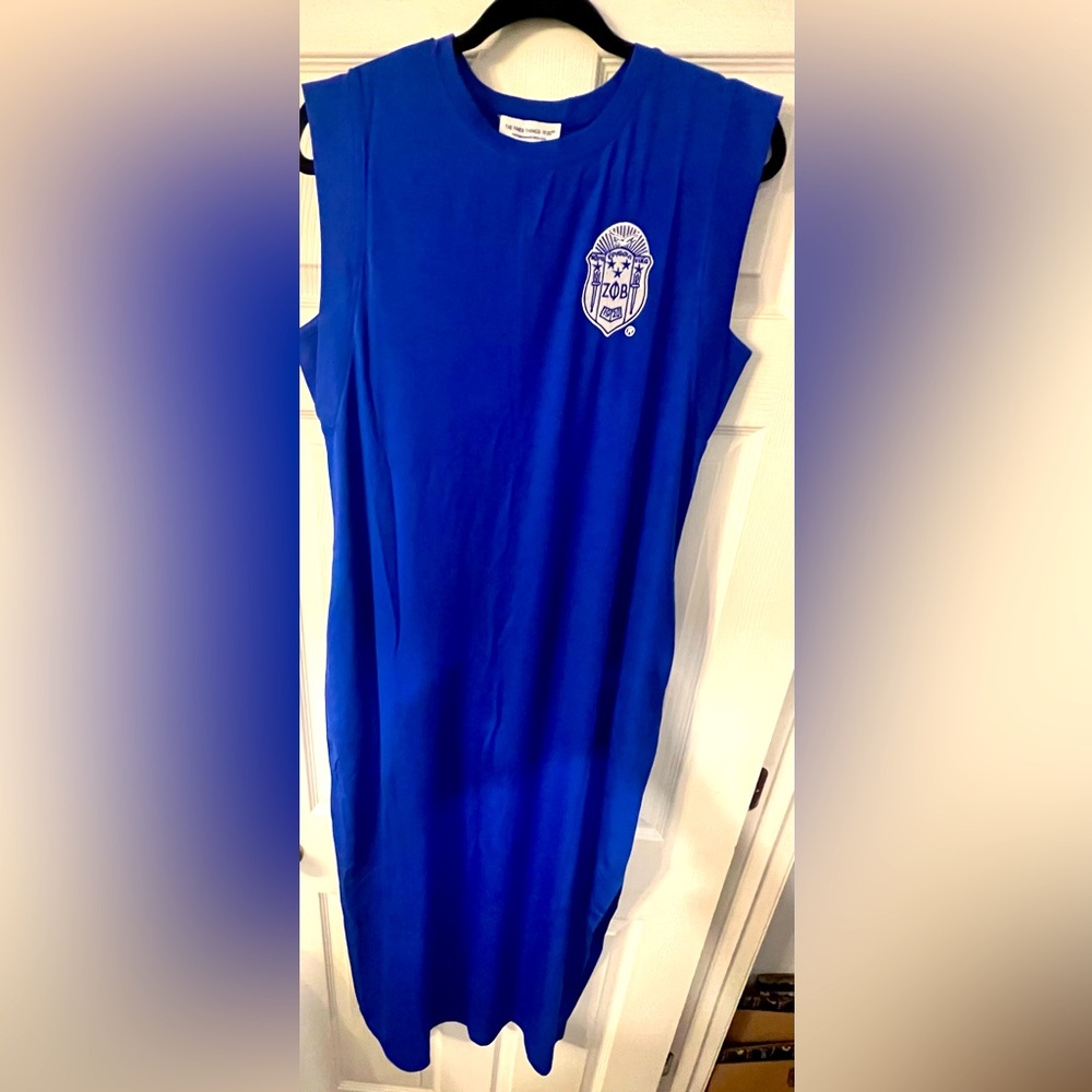 Zeta Phi Beta Sorority Blue Sleeveless Maxi Dress